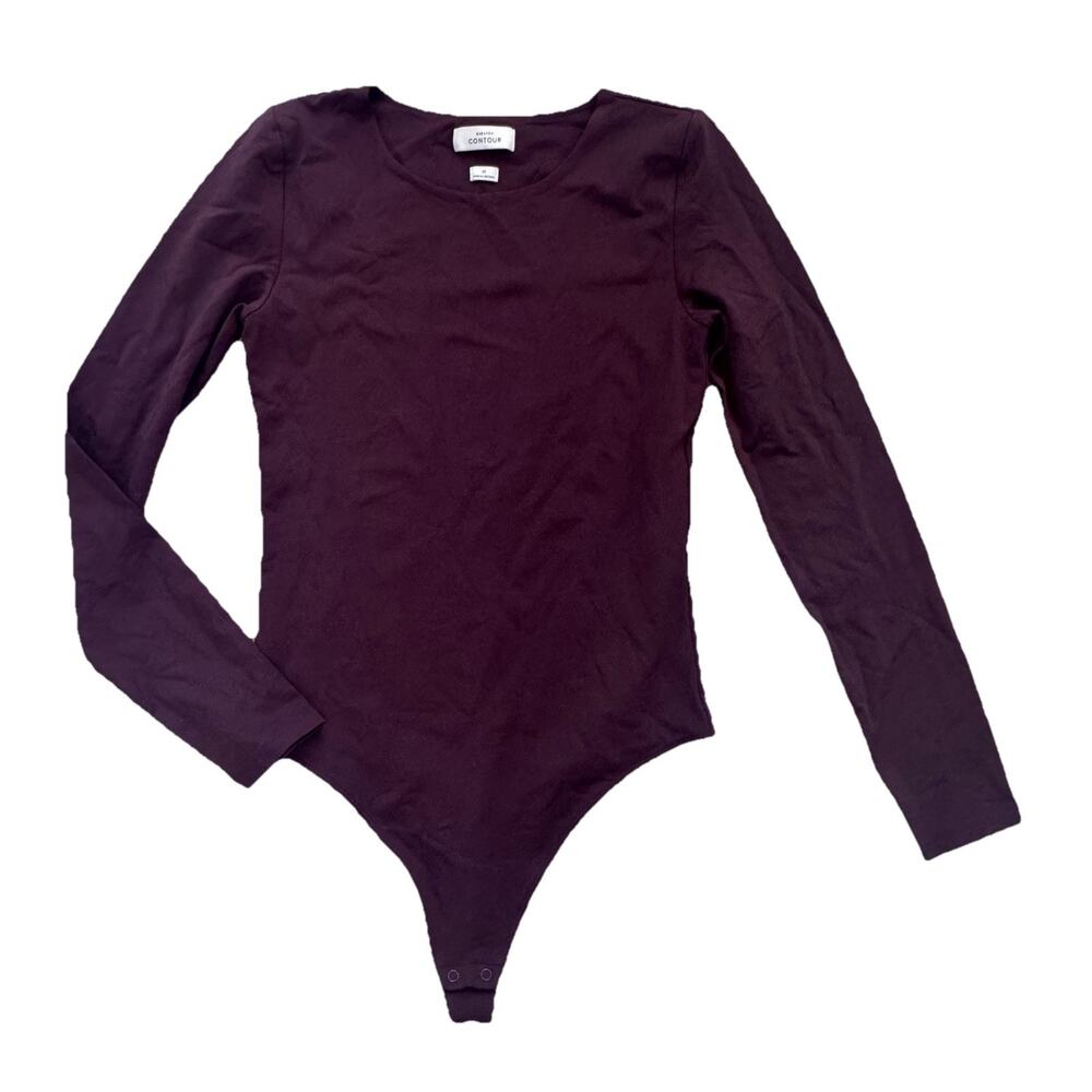 BABATON By Aritzia Mauve Maroon Contour Round Neck Bodysuit M